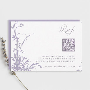 Lavendel Romantische Botanische Boog Tuin Bruiloft RSVP Kaartje