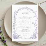 Lavendel Romantische Botanische Tuin Bruiloft met  Menu<br><div class="desc">Dit bruiloftsmenu bevat een gebogen prieel versierd met bloemen,  botanisch gebladerte en een kleine vogel. Voor meer geavanceerde aanpassing van dit ontwerp,  klikt u op de BLAUWE ONTWERPTOOL KNOP hierboven!  Overeenkomende items zijn ook beschikbaar.</div>