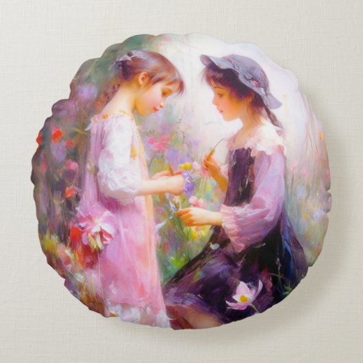 Lavendel  rond kussen (Voorkant)