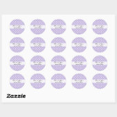 Lavendel ronde aangepaste polka gestippeld dank u sticker (Vel)