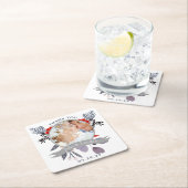 Lavendel Rood Blauw Wildbloem Bloom Krans Bruiloft Kartonnen Onderzetters (Insitu)