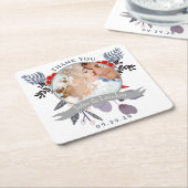 Lavendel Rood Blauw Wildbloem Bloom Krans Bruiloft Kartonnen Onderzetters (Schuin)