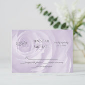 lavendel roos bloemeneenvoudige elegante bruiloft RSVP kaartje (Staand voorkant)