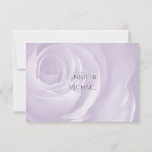 lavendel roos bloemeneenvoudige elegante bruiloft RSVP kaartje (Achterkant)