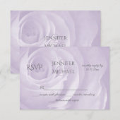 lavendel roos bloemeneenvoudige elegante bruiloft RSVP kaartje (Voorkant / Achterkant)