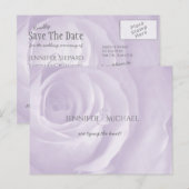 Lavendel roos Eenvoudige Elegante Bruiloft Bewaar  Aankondigingskaart (Voorkant / Achterkant)