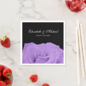 Lavendel Roos en zwart gepersonaliseerde bruiloft Servet (Insitu)