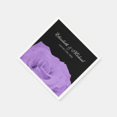 Lavendel Roos en zwart gepersonaliseerde bruiloft Servet (Hoek)