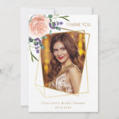 Lavendel roos foto Vrijgezellenfeest Dank u kaart (Voorkant)