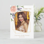 Lavendel roos foto Vrijgezellenfeest Dank u kaart (Staand voorkant)