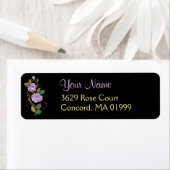 Lavendel Roos Goud Zwart Adreslabel Etiket (Insitu)