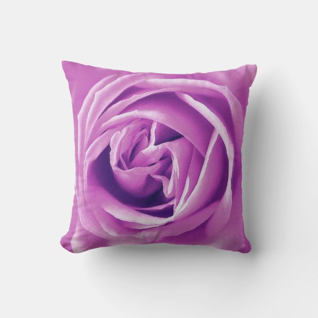 Lavendel roos print kussen (Voorkant)