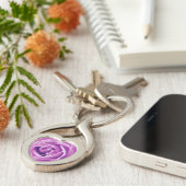 Lavendel roos print sleutelhanger (Zijkant)