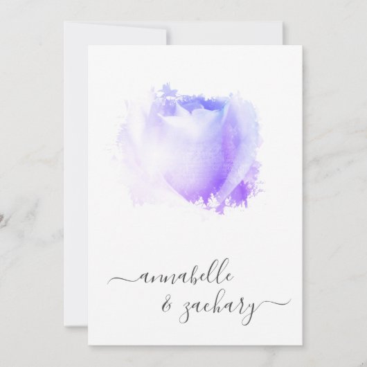 *~* Lavendel Roos QR Floral RSVP - AR8 Wedding In Kaart (Voorkant)