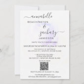 *~* Lavendel Roos QR Floral RSVP - AR8 Wedding In Kaart (Achterkant)