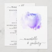 *~* Lavendel Roos QR Floral RSVP - AR8 Wedding In Kaart (Voorkant / Achterkant)