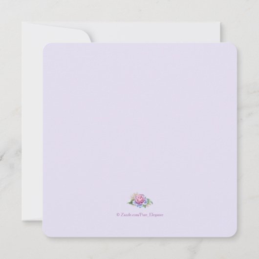 Lavendel Roos Quinceanera Kaart (Achterkant)