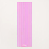 Lavendel Roos Roze Wit Streep Lijn Aangepaste naam Yogamat (Voorkant)