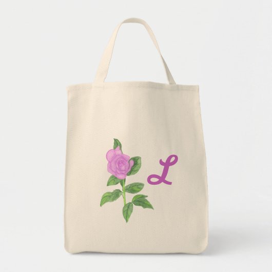 Lavendel Roos schilderen, Monogram Canvas tassen (Voorkant)