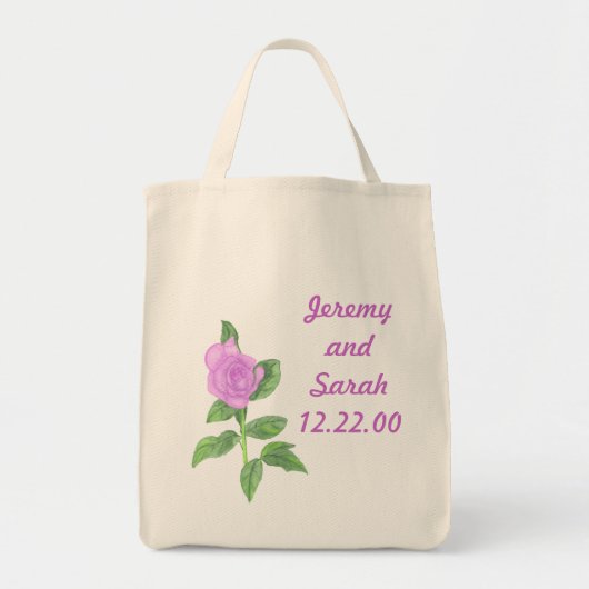 Lavendel Roos schilderij, aangepaste bruid canvas  Tote Bag (Voorkant)