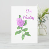 Lavendel Roos Schilderij, Aangepaste huwelijksuitn Kaart (Staand voorkant)