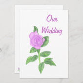 Lavendel Roos Schilderij, Aangepaste huwelijksuitn Kaart (Voorkant / Achterkant)