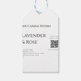 Lavendel roos soja kaars bedrijf voeg q r code tek cadeaulabel