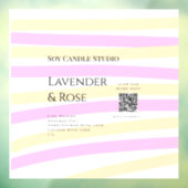 Lavendel roos soja kaars bedrijf voeg q r code tek raamsticker (Vel 3)