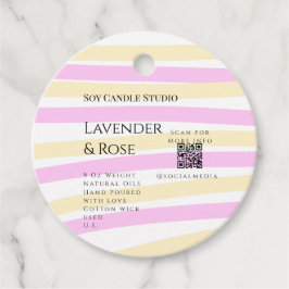 Lavendel roos sojakaars business toevoegen q r cod bedankjes labels