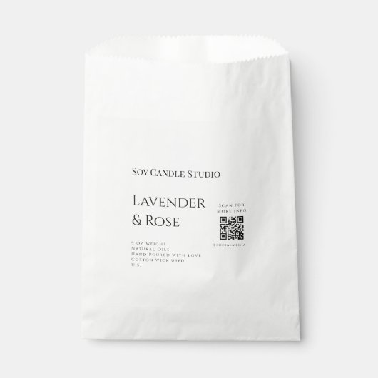 Lavendel roos sojakaars business toevoegen q r cod bedankzakje (Voorkant)