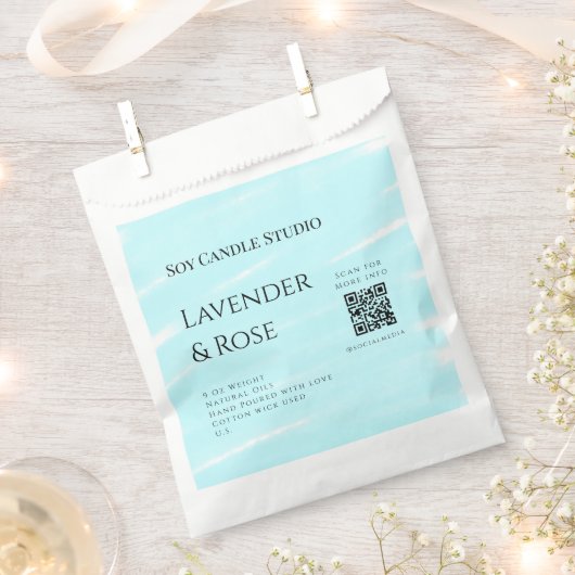 Lavendel roos sojakaars business toevoegen q r cod bedankzakje (Geknipt)