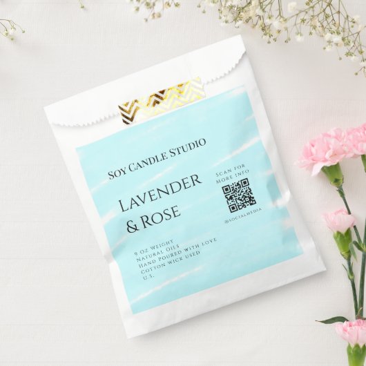 Lavendel roos sojakaars business toevoegen q r cod bedankzakje (Gezegeld)