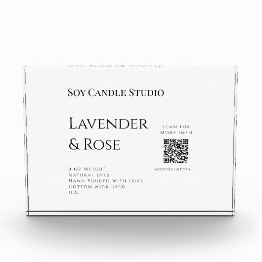 Lavendel roos sojakaars business toevoegen q r cod fotoblokken (Voorkant)