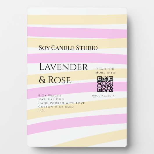 Lavendel roos sojakaars business toevoegen q r cod fotoplaat (voorkant)