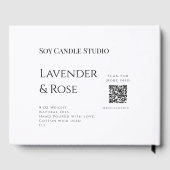 Lavendel roos sojakaars business toevoegen q r cod gastenboek (Achterkant)