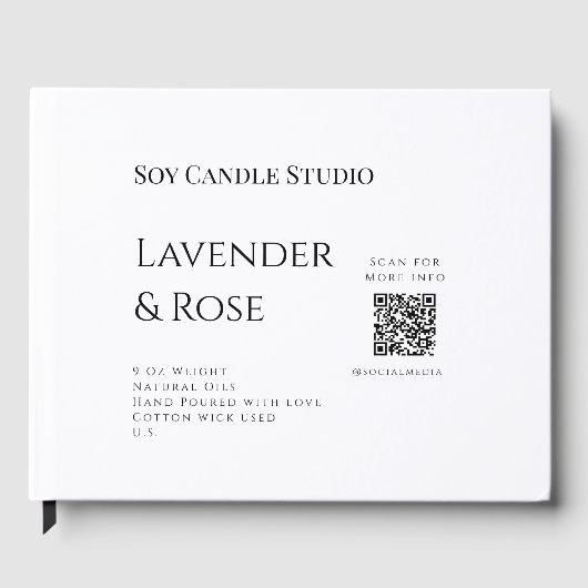Lavendel roos sojakaars business toevoegen q r cod gastenboek (Voorkant)