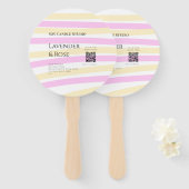 Lavendel roos sojakaars business toevoegen q r cod handwaaier (Voorkant en achterkant)