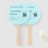 Lavendel roos sojakaars business toevoegen q r cod handwaaier (Voorkant en achterkant)