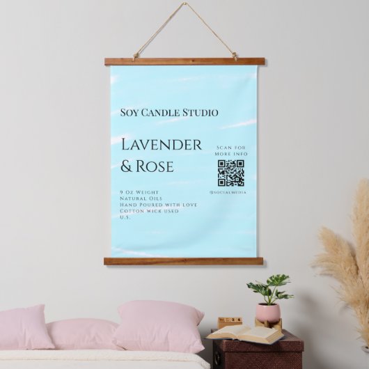Lavendel roos sojakaars business toevoegen q r cod hangend wandkleed (Slaapkamer)