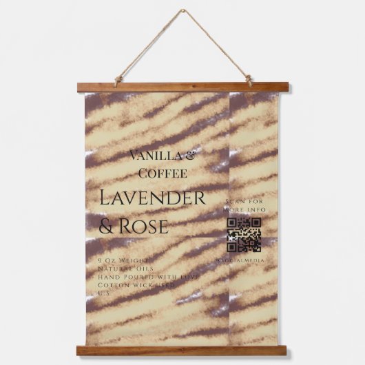 Lavendel roos sojakaars business toevoegen q r cod hangend wandkleed (Voorkant)