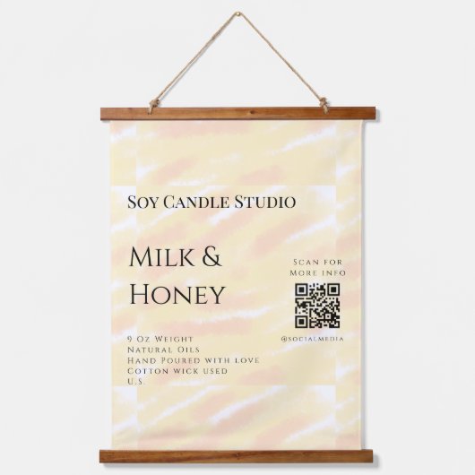 Lavendel roos sojakaars business toevoegen q r cod hangend wandkleed (Voorkant)