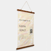 Lavendel roos sojakaars business toevoegen q r cod hangend wandkleed (Gebogen)