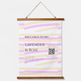 Lavendel roos sojakaars business toevoegen q r cod hangend wandkleed