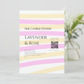 Lavendel roos sojakaars business toevoegen q r cod kaart (Staand voorkant)