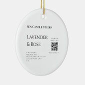 Lavendel roos sojakaars business toevoegen q r cod keramisch ornament (Rechts)