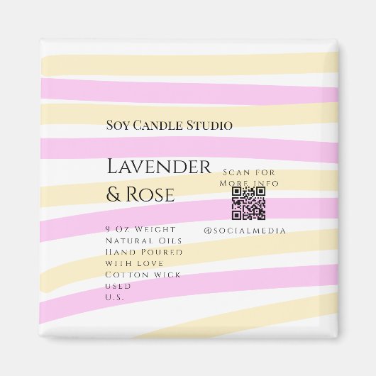 Lavendel roos sojakaars business toevoegen q r cod magneet (Voorkant)