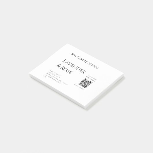 Lavendel roos sojakaars business toevoegen q r cod post-it® notes (Schuin)