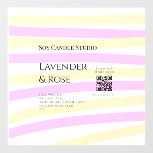 Lavendel roos sojakaars business toevoegen q r cod raamsticker (Vel)