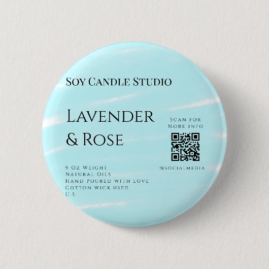 Lavendel roos sojakaars business toevoegen q r cod ronde button 5,7 cm (Voorkant)