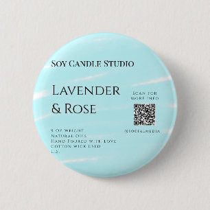 Lavendel roos sojakaars business toevoegen q r cod ronde button 5,7 cm